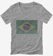 Retro Vintage Brazil Flag  Womens V-Neck Tee