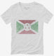 Retro Vintage Burundi Flag white Womens V-Neck Tee