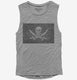 Retro Vintage Calico Jack Pirate Flag grey Womens Muscle Tank