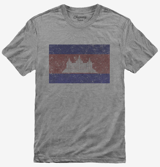 Retro Vintage Cambodia Flag T-Shirt