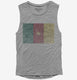 Retro Vintage Cameroon Flag grey Womens Muscle Tank
