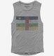 Retro Vintage Central African Republic Flag grey Womens Muscle Tank