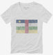 Retro Vintage Central African Republic Flag white Womens V-Neck Tee