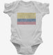 Retro Vintage Colombia Flag white Infant Bodysuit