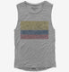 Retro Vintage Colombia Flag  Womens Muscle Tank