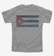 Retro Vintage Cuba Flag grey Youth Tee
