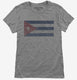 Retro Vintage Cuba Flag grey Womens