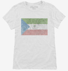Retro Vintage Equatorial Guinea Flag Womens T-Shirt