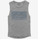 Retro Vintage Federated States Of Micronesia Flag grey Womens Muscle Tank