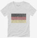 Retro Vintage Germany Flag white Womens V-Neck Tee