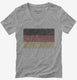 Retro Vintage Germany Flag grey Womens V-Neck Tee