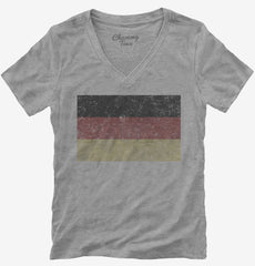 Retro Vintage Germany Flag Womens V-Neck Shirt