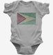 Retro Vintage Guyana Flag grey Infant Bodysuit