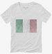 Retro Vintage Italy Flag white Womens V-Neck Tee