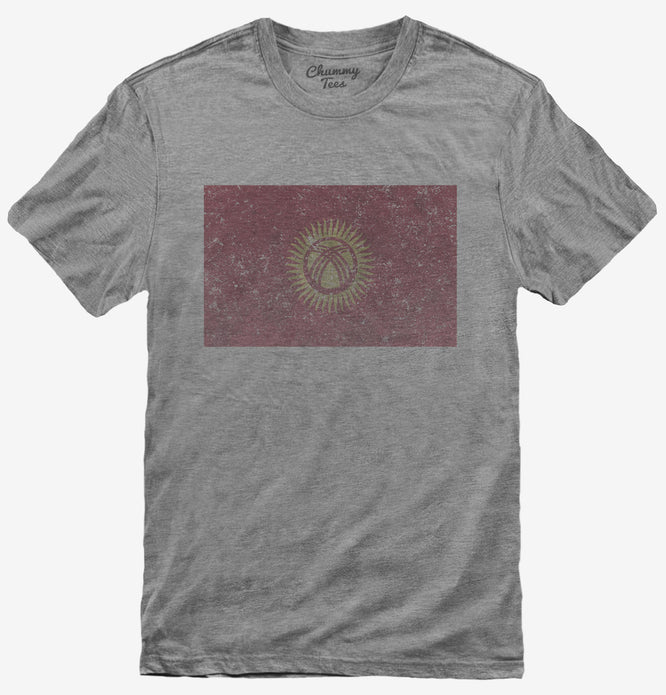 Retro Vintage Kyrgyzstan Flag T-Shirt