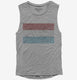 Retro Vintage Luxembourg Flag grey Womens Muscle Tank