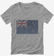 Retro Vintage New Zealand Flag grey Womens V-Neck Tee