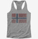 Retro Vintage Norway Flag grey Womens Racerback Tank