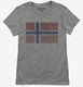 Retro Vintage Norway Flag grey Womens