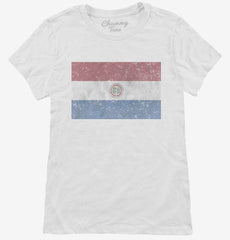 Retro Vintage Paraguay Flag Womens T-Shirt