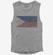 Retro Vintage Philippines Flag grey Womens Muscle Tank