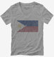 Retro Vintage Philippines Flag grey Womens V-Neck Tee