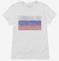 Retro Vintage Russia Flag Womens T-Shirt