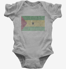 Retro Vintage Sao Tome And Principe Flag Baby Bodysuit