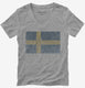 Retro Vintage Sweden Flag  Womens V-Neck Tee