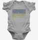 Retro Vintage Ukraine Flag grey Infant Bodysuit