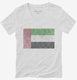 Retro Vintage United Arab Emirates Flag white Womens V-Neck Tee