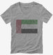 Retro Vintage United Arab Emirates Flag grey Womens V-Neck Tee