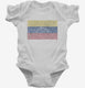 Retro Vintage Venezuela Flag white Infant Bodysuit
