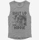 Ronald Reagan Says Shut Up Hippie grey Womens Muscle Tank