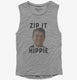 Ronald Reagan Zip It Hippie  Womens Muscle Tank