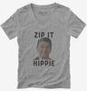 Ronald Reagan Zip It Hippie Womens Vneck