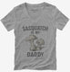 Sasquatch Is My Daddy grey Womens V-Neck Tee