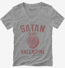 Satan Is My Valentine Womens V-Neck Shirt