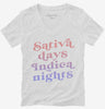 Sativa Days Indica Nights Cannabis Stoner Womens Vneck Shirt 666x695.jpg?v=1700391926