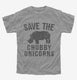 Save The Chubby Unicorns Rhino grey Youth Tee