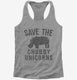 Save The Chubby Unicorns Rhino  Womens Racerback Tank