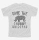 Save The Chubby Unicorns Rhino white Youth Tee