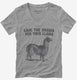 Save The Drama For Your Llama grey Womens V-Neck Tee