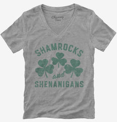 Shamrocks And Shenanigans Womens V-Neck Shirt