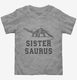 Sistersaurus Sister Dinosaur grey Toddler Tee