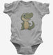 Smiling Crocodile grey Infant Bodysuit