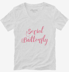 Social Butterfly Womens V-Neck Shirt