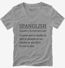 Spanglish Definition Womens V-Neck Shirt