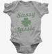 St. Patrick's Day Sassy Lassie grey Infant Bodysuit