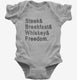 Steak Breakfast Whiskey Freedom grey Infant Bodysuit